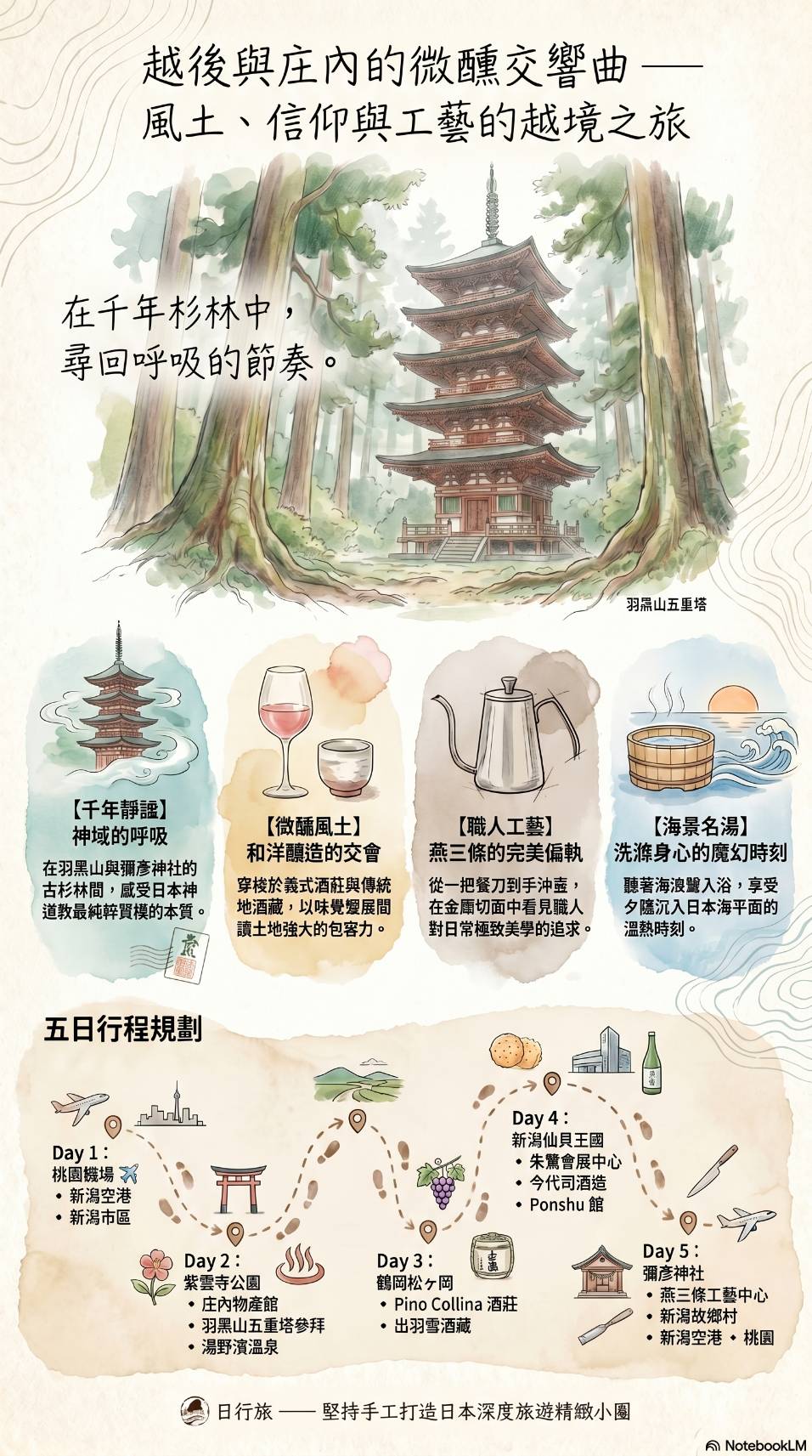 越後與庄內的微醺交響曲 (  葡萄清酒出羽杯、山形濯心新潟微醺 5 日 ) 